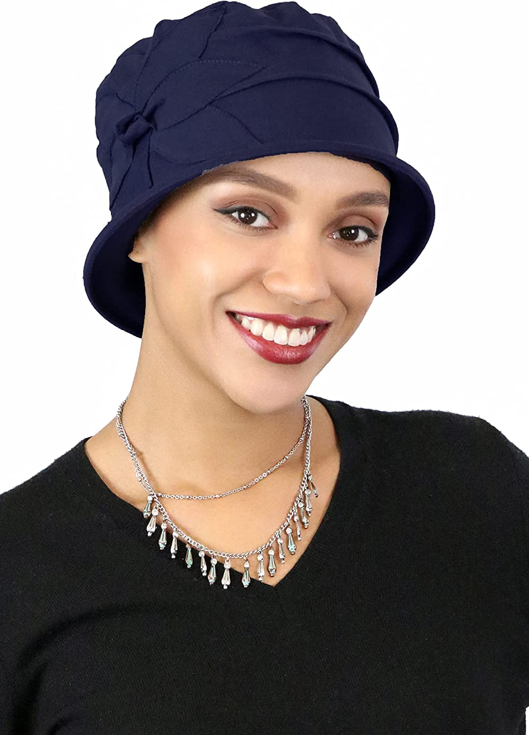 Hats Scarves & More Womens Hat Chemo Headwear Cancer Hat 50+ UPF Sun Protection Summer Seattle Chic Apparel & Accessories > Clothing Accessories > Headwear Hats Scarves & More Navy Blue  