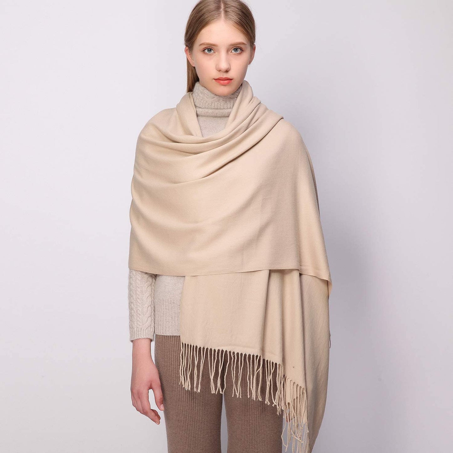 RIIQIICHY Women'S Scarf Pashmina Shawls and Wraps for Evening Dress Bridesmaid Wedding Bridal Winter Warm Long Large Scarves Apparel & Accessories > Clothing Accessories > Scarves & Shawls RIIQIICHY   