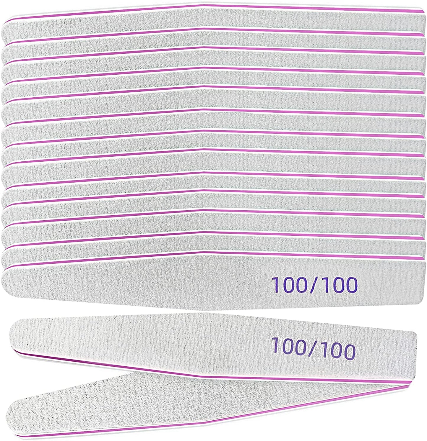 Lofuanna Nail File 15 PCS Professional Double Sided Acrylic Nail File,Washable Nail File Manicure Tools for Poly Nail Extension Gel and Acrylic Nails Tools Suit for Home Salon (100/180 Grit) Health & Beauty > Personal Care > Cosmetics > Cosmetic Tools > Nail Tools lofuanna 100/100 grit  
