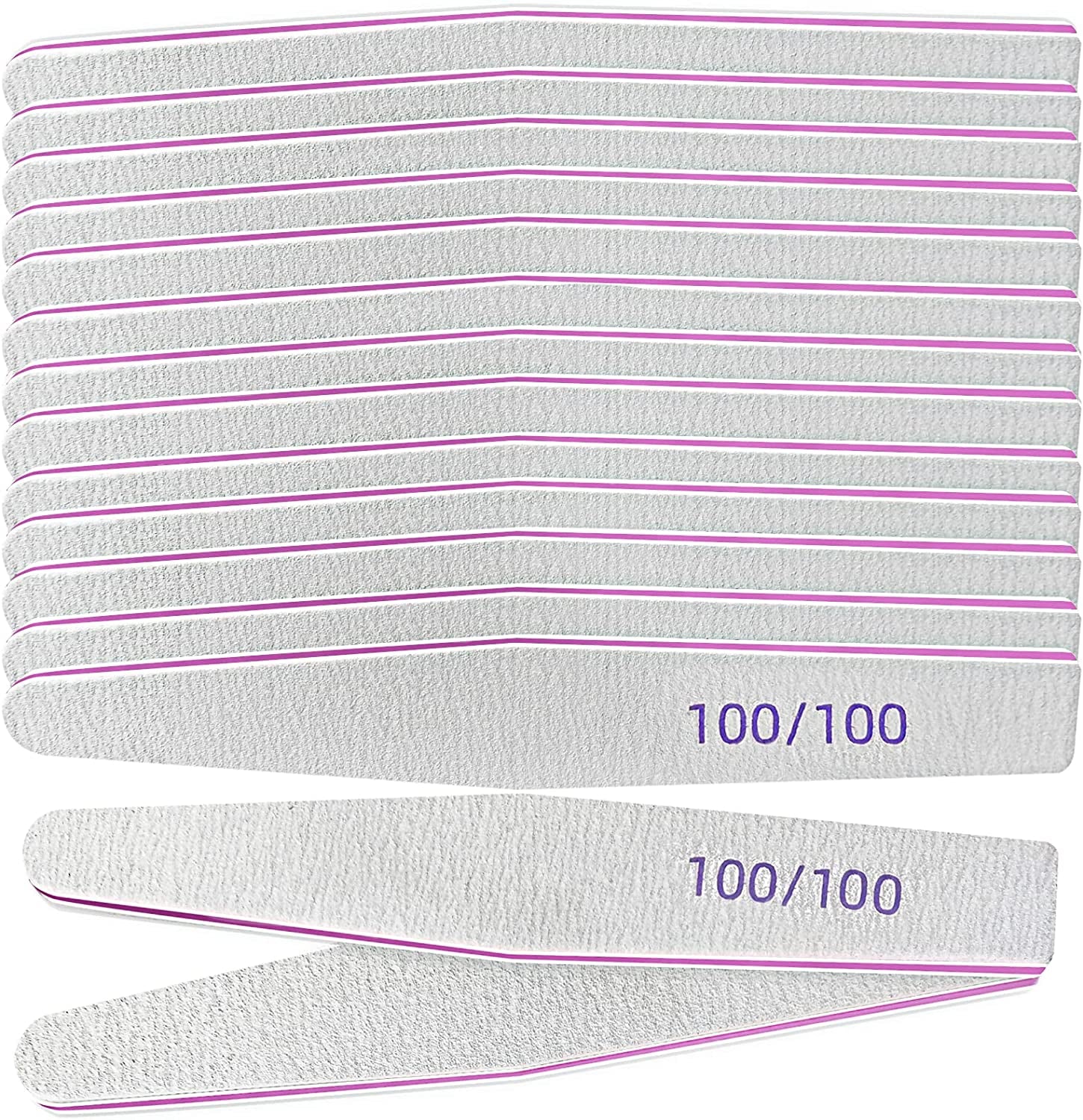 Lofuanna Nail File 15 PCS Professional Double Sided Acrylic Nail File,Washable Nail File Manicure Tools for Poly Nail Extension Gel and Acrylic Nails Tools Suit for Home Salon (100/180 Grit) Health & Beauty > Personal Care > Cosmetics > Cosmetic Tools > Nail Tools lofuanna 100/100 grit  