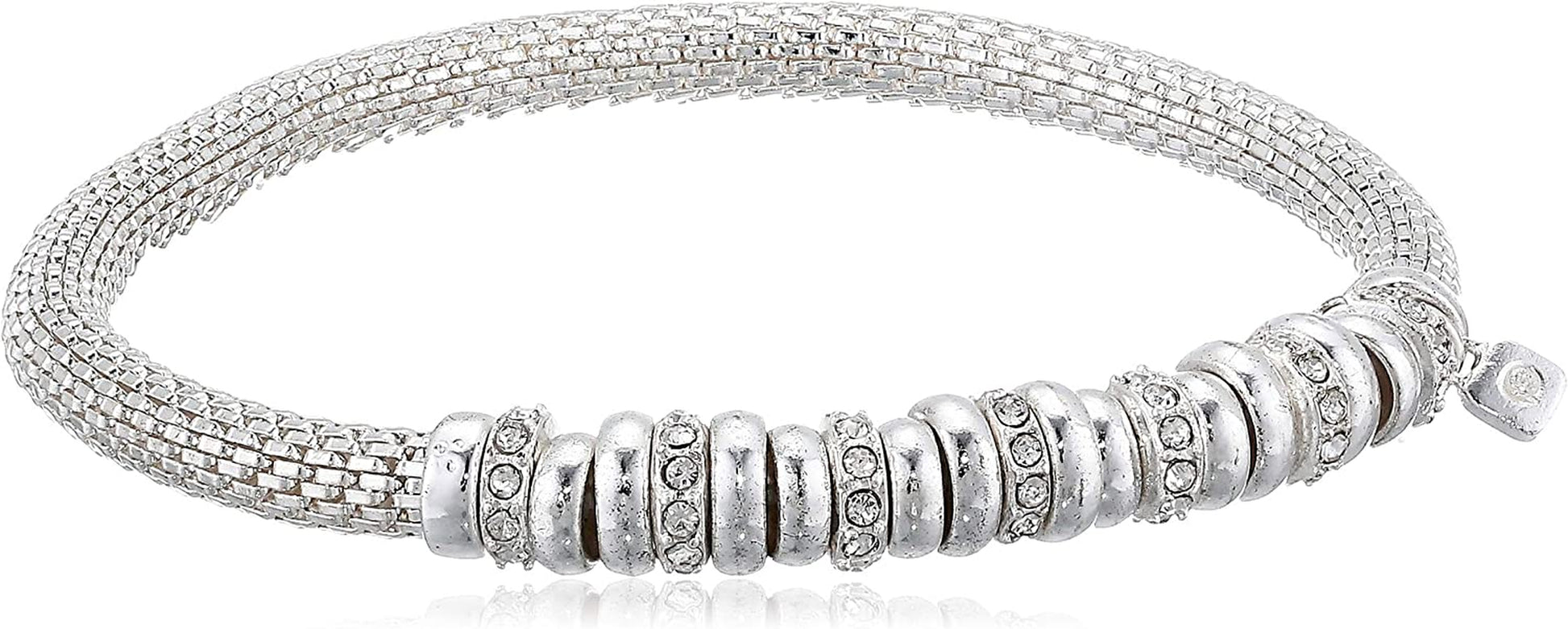 NINE WEST Women'S Silvertone and Crystal Bracelet Rondel Stretch Apparel & Accessories > Jewelry > Bracelets The Jewelry Group Inc   