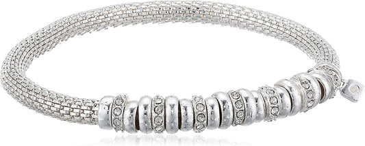 NINE WEST Women'S Silvertone and Crystal Bracelet Rondel Stretch Apparel & Accessories > Jewelry > Bracelets The Jewelry Group Inc   