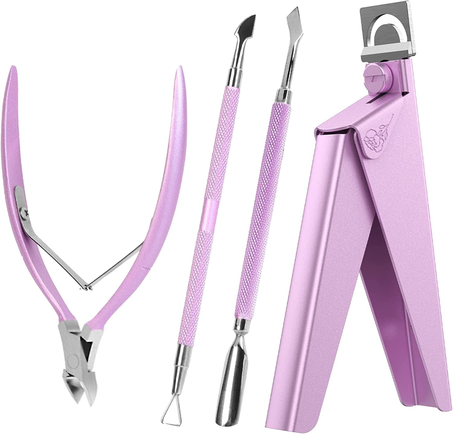 Melodysusie Acrylic Nail Clippers, Professional Nail Clippers Cutters for Acrylic Nails Fake Nail Tips, Adjustable Stainless Nail Trimmer, Manicure Tool for Salon Home Nail Art, Purple Health & Beauty > Personal Care > Cosmetics > Cosmetic Tools > Nail Tools MelodySusie A-4pcs Pink Set  