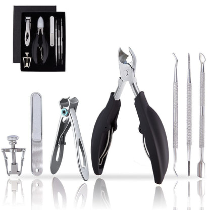 Ingrown Toenail Tool Kit (9PCS), Professional Toe Nail Clipper Set for Ingrown & Thick Nail, Stainless Steel Ingrown Toenail Kit, Surgery Grade Manicure Pedicure Tool by Dualeco Health & Beauty > Personal Care > Cosmetics > Cosmetic Tools > Nail Tools Dualeco Silver & Black 7 Piece Set 