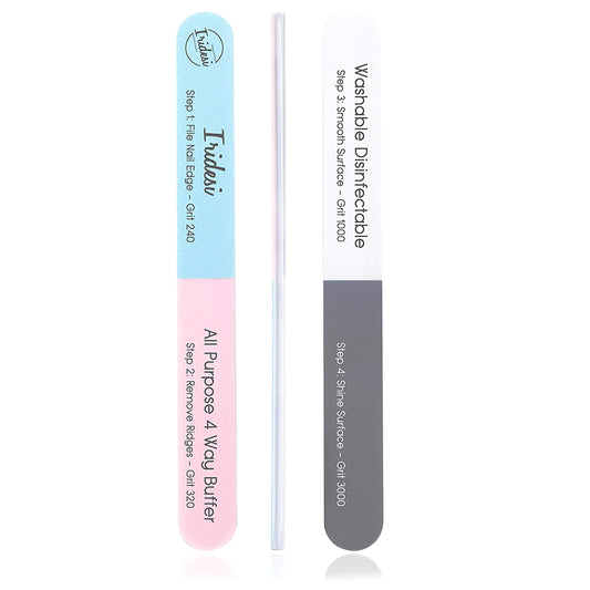 Iridesi 4 Way Finger Nail File and Buffer, Emery Boards for Natural Nails, 4 Fingernail Files in 1, Professional Filer Board and Shiners, 7 Inches Long, Salon Supplies Buffers Shine Kit, 12 Pack Health & Beauty > Personal Care > Cosmetics > Cosmetic Tools > Nail Tools Iridesi 7 Inch (Pack of 12)  