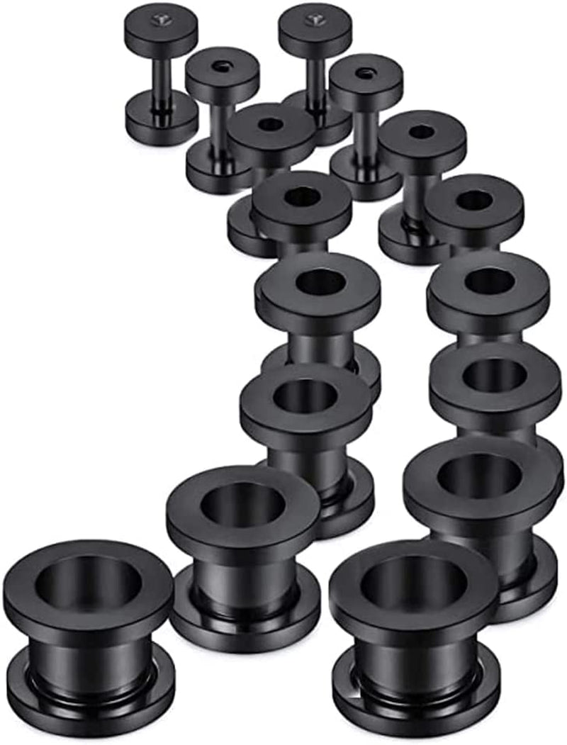 Screw Fit Ear Gauges Surgical Steel Tunnel Expander Earrings Earlobe Plugs Stretching Body Piercing Jewelry Set for Women Men Nice and Fashion Apparel & Accessories > Jewelry > Body Jewelry generic   
