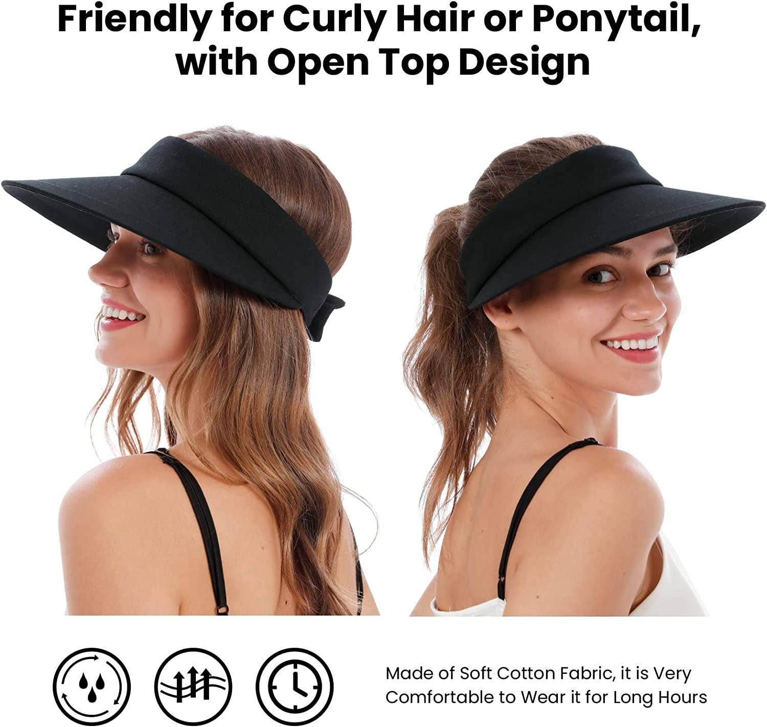 Simplicity Women'S UPF 50+ UV Protection Wide Brim Beach Sun Visor Hat Apparel & Accessories > Clothing Accessories > Hats Simplicity   