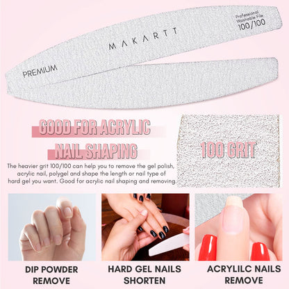 Makartt Nail File Zebra Nail Files 100 100 Grit for Acrylic Nails Poly Nail Gel Emery Boards for Nails Doubled Sides Washable 10 Nail File Kit Nail Art Manicure Pedicure Tools Health & Beauty > Personal Care > Cosmetics > Cosmetic Tools > Nail Tools Makartt   