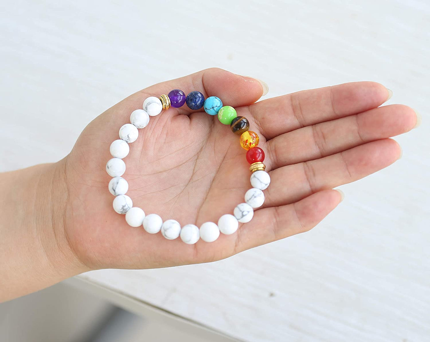 HEDQFM 2Pcs Lava Rock 7 Chakra Bracelets Aromatherapy Essential Oil Diffuser Bracelets Couples Yoga Beads Bracelet Volcanic Lava Stone Stretch Bracelet for Men Women Apparel & Accessories > Jewelry > Bracelets HEDQFM   