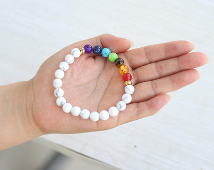 HEDQFM 2Pcs Lava Rock 7 Chakra Bracelets Aromatherapy Essential Oil Diffuser Bracelets Couples Yoga Beads Bracelet Volcanic Lava Stone Stretch Bracelet for Men Women Apparel & Accessories > Jewelry > Bracelets HEDQFM   