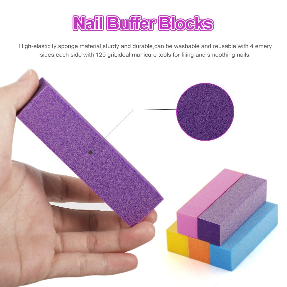 Nail Files and Buffers, Professional Manicure Tools Kit with 5Pcs Nail Buffer Blocks, 8Pcs White and Black 100/180 Grit Emery Board, 2Pcs 7 Ways Buffer, 2Pcs 4 Sided Buffer and Bonus 2 Nail Brushes Health & Beauty > Personal Care > Cosmetics > Cosmetic Tools > Nail Tools YIMICOO   