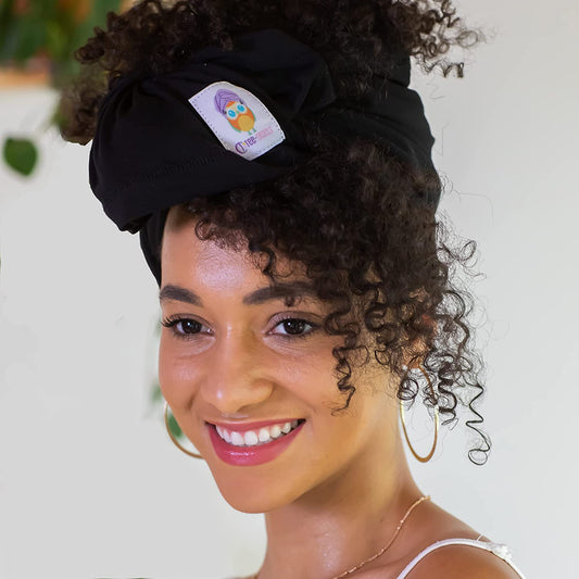 Black Tee-Owel T-Shirt Towel (Short to Shoulder) - Ideal Cotton T-Shirt Hair Towel - Promotes Healthy Hair by Preventing Damage, Breakage, and Frizz - Natural and Curly Hair Care Essential Health & Beauty > Personal Care > Hair Care Tee-Owels Short to Shoulder  