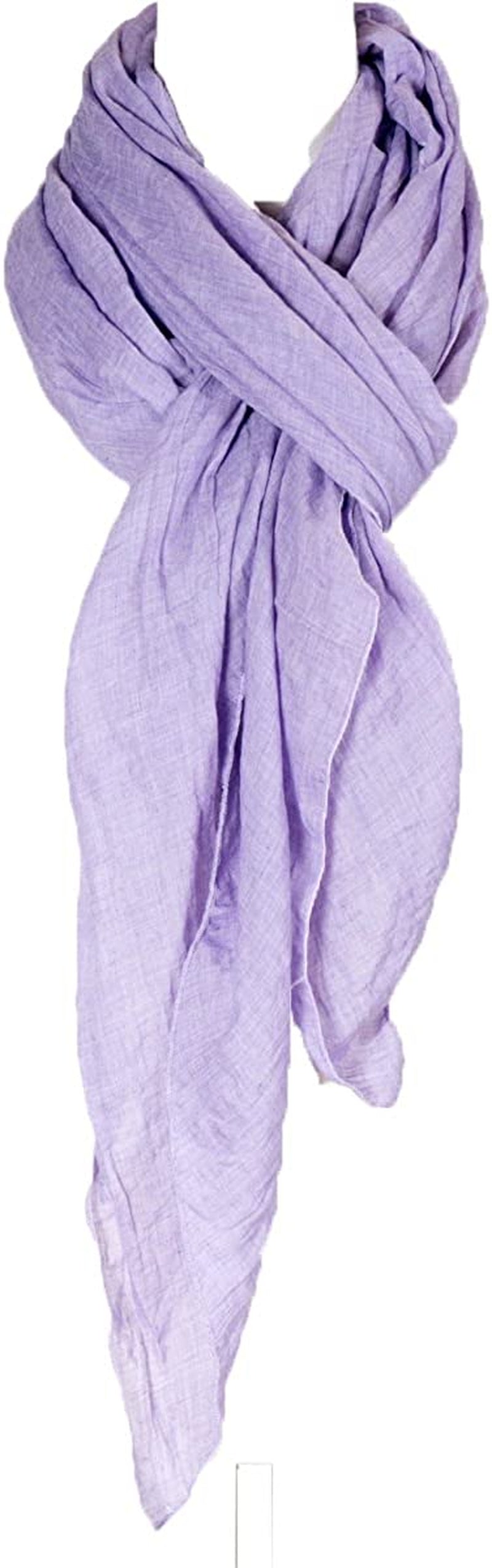 Cotton Solid Color Wrinkle Linen Scarf, Fashion Scarf, Multi Color, Beach Scarf Apparel & Accessories > Clothing Accessories > Scarves & Shawls Aleena Lavender One Size 