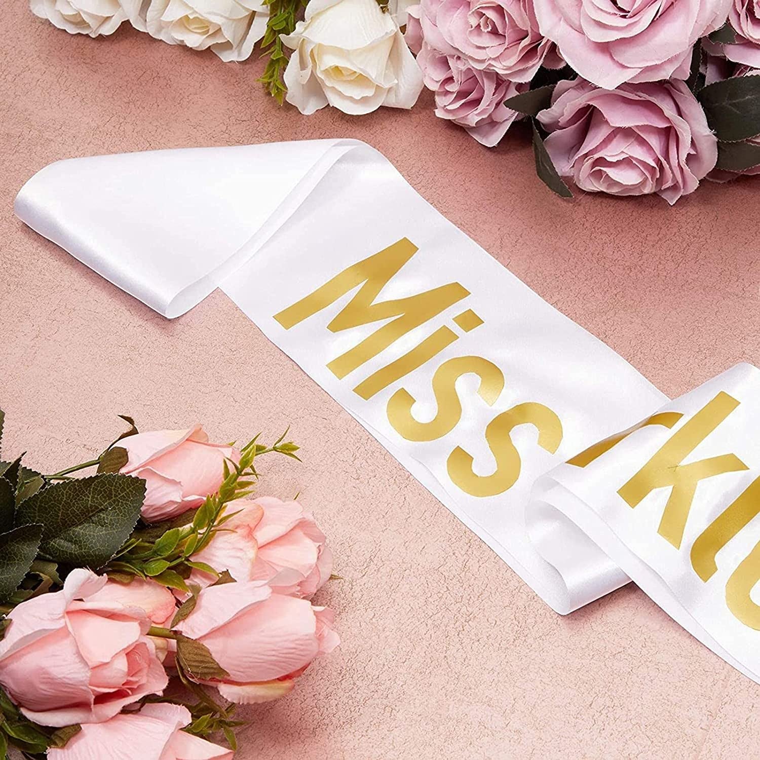 White Satin Sashes for Pageants, Bachelorette Party, Prom (4 X 33 In, 24 Pack) Apparel & Accessories > Clothing Accessories > Sashes Sparkle and Bash   