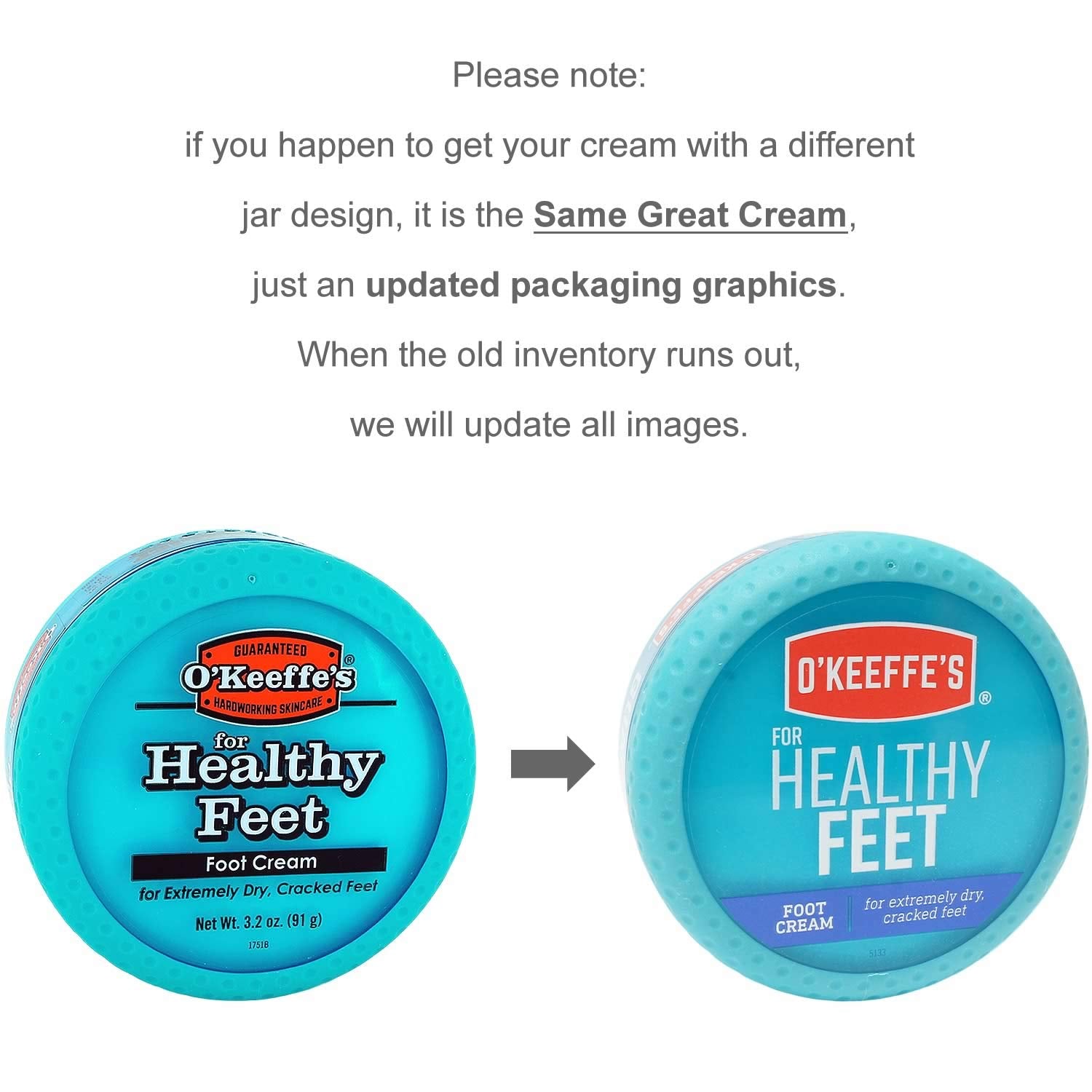 Dry Cracked Heels Repair Bundle with Open Toe Moisturizing Silicone Gel Heel Socks (2 Pairs, Gray) and O’Keeffe’S Healthy Feet Cream Jar for Home Foot Skin Care Health & Beauty > Personal Care > Foot Care Bodiance   