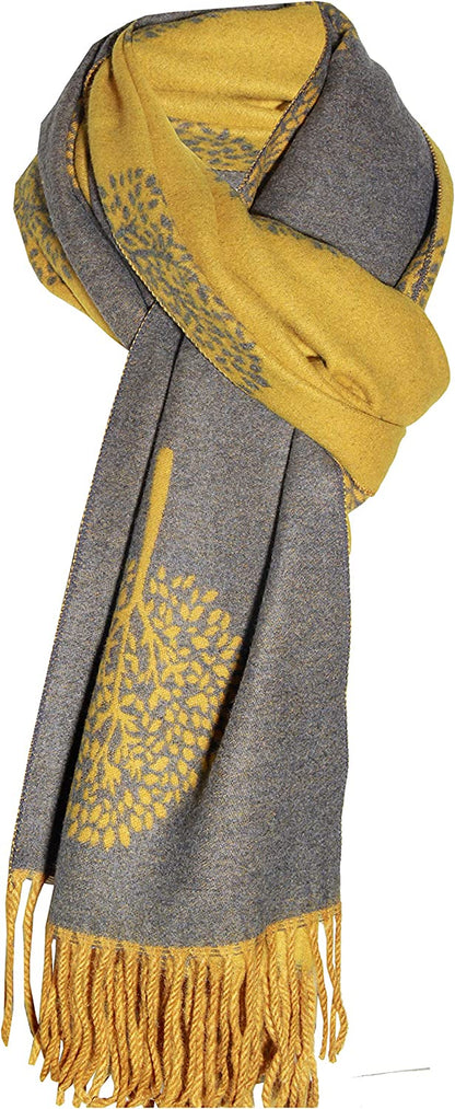 Tibet MUERD GREY LUXURY Cashmere Scarf Mulberry Tree Print Reversible Super Soft Winter Shawl Unisex TRENDY TREE PRINT SCARF Xmas Gift for Him HER Everyone,Green Apparel & Accessories > Clothing Accessories > Scarves & Shawls Tibet   