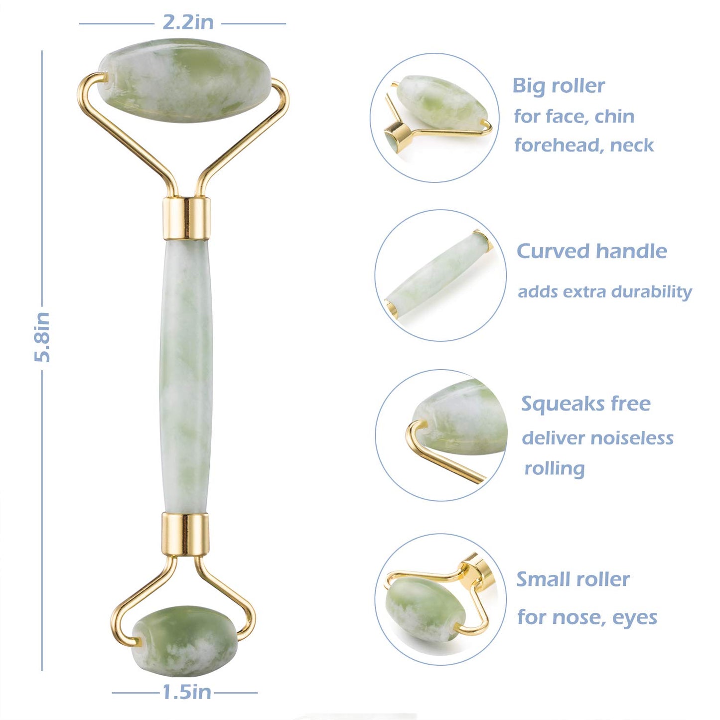 Jade Roller for Face - Jade Facial Roller, Face Roller Skin Care Tool - under Eye Roller, Face Massager for Women to Remove Wrinkles Puffiness Health & Beauty > Personal Care > Cosmetics > Cosmetic Tools > Skin Care Tools LeiCare   