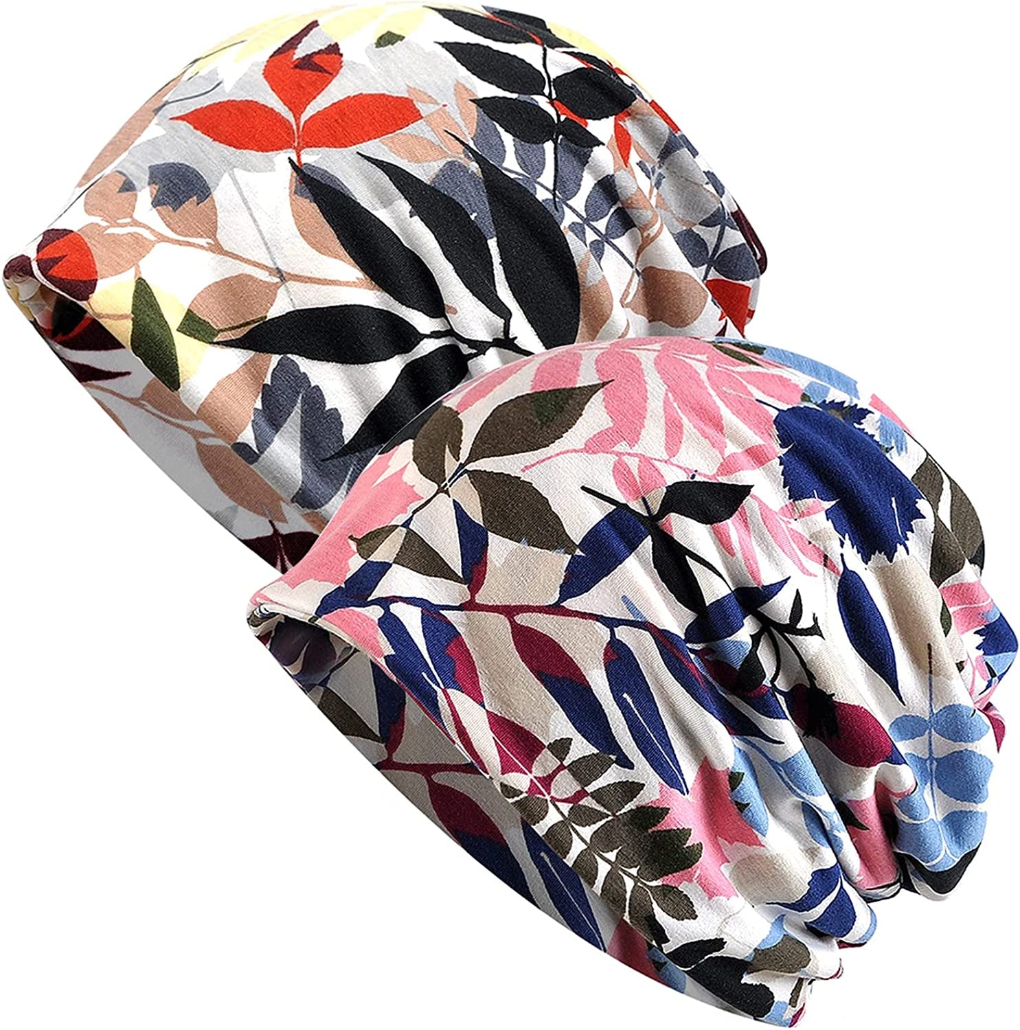 Kayier Women'S Baggy Casual Chemo Beanie Hats Headwear Caps Apparel & Accessories > Clothing Accessories > Headwear Kayier 2 Pack-i  