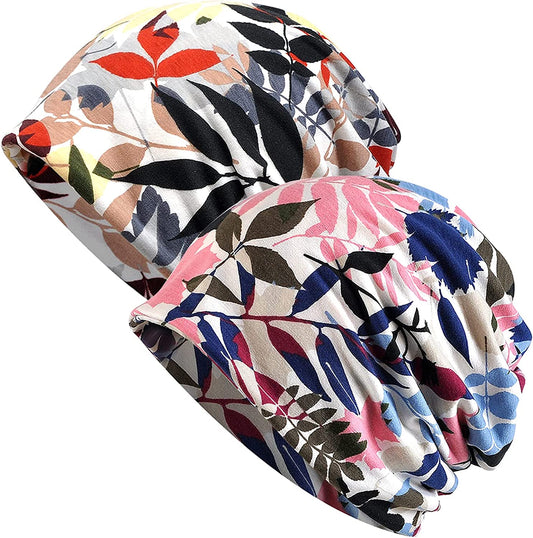 Kayier Women'S Baggy Casual Chemo Beanie Hats Headwear Caps Apparel & Accessories > Clothing Accessories > Headwear Kayier 2 Pack-i  