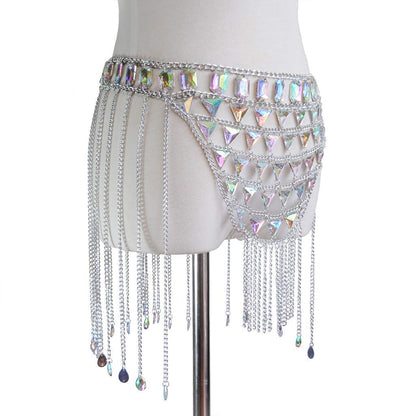 Victray Silver Waist Chain Beach Body Chains Fashion Waist Jewelry Rave Body Accessories for Women and Girls Apparel & Accessories > Jewelry > Body Jewelry Victray   