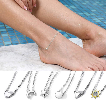 Chicsilver Personalized 925 Sterling Silver Tiny Heart/Moon/Star/Sun/Dot/Triangle Anklets Simple Dainty Foot Jewelry for Women, Silver/Gold/Rose Gold(With Gift Box) Apparel & Accessories > Jewelry > Anklets ChicSilver Jewelry   