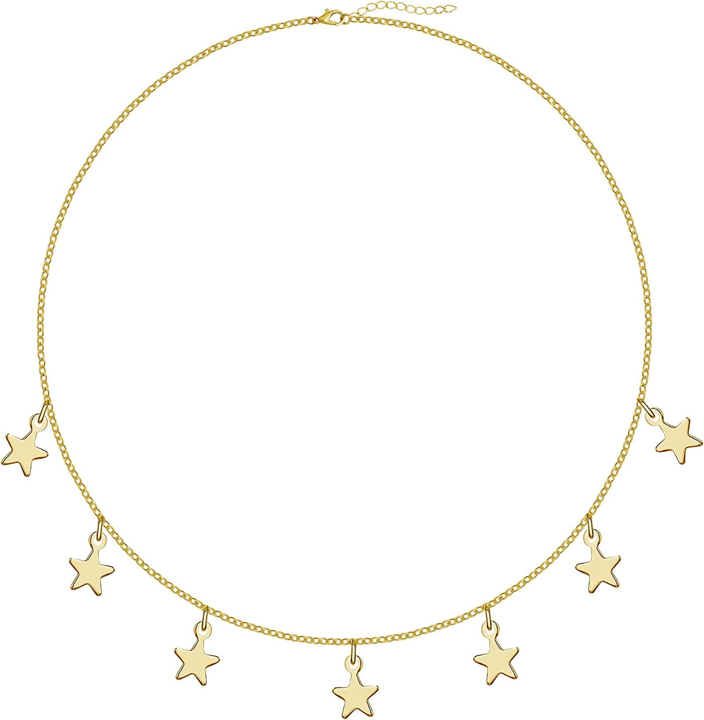 Kyerlyn Dainty Simple Chain Anklet for Women 18K Gold/Silver Plated Summer Beach Beaded Evil Eye Moon Figaro Butterfly Satellite Cuban Pearl Flat Marina Anklet Gift Apparel & Accessories > Jewelry > Anklets Kyerlyn Star-Gold  