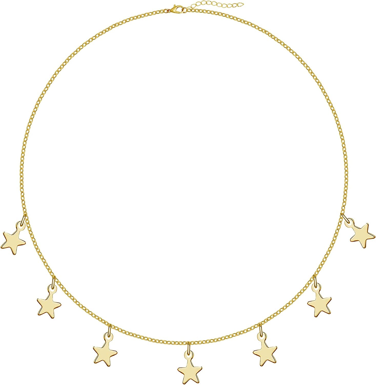 Kyerlyn Dainty Simple Chain Anklet for Women 18K Gold/Silver Plated Summer Beach Beaded Evil Eye Moon Figaro Butterfly Satellite Cuban Pearl Flat Marina Anklet Gift Apparel & Accessories > Jewelry > Anklets Kyerlyn Star-Gold  