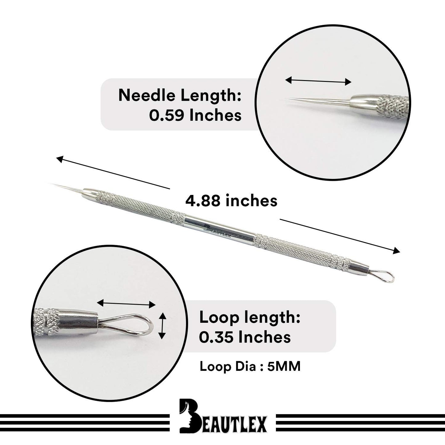 Lancet for Facial Milia Remover and Whitehead Extractor. Double Ended Angled Circle Loop & Sharp Needle Pimple Popper Tool. Dermatologists Recommended Design and Comes with Synthetic Leather Storage Health & Beauty > Personal Care > Cosmetics > Cosmetic Tools > Skin Care Tools Beautlex   
