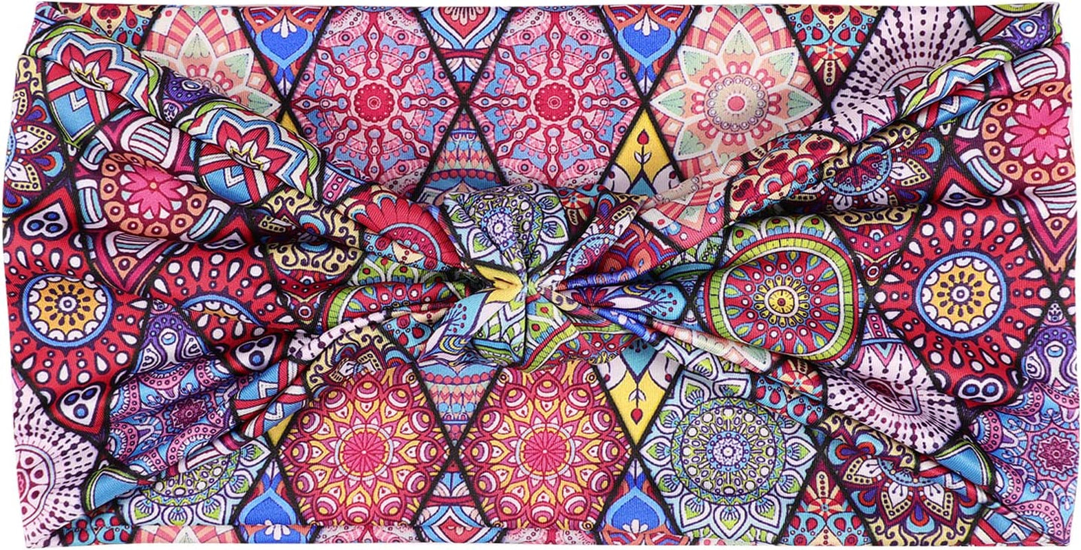 Moko Headband for Women, Versatile Turban Headband Hair Wrap Multi-Style Casual Sports Headwear, Stretchy Breathable Moisture Wicking Microfiber Head Wrap for Workout, Running, Yoga Apparel & Accessories > Clothing Accessories > Headwear MoKo Rhombic Datura Elastic 