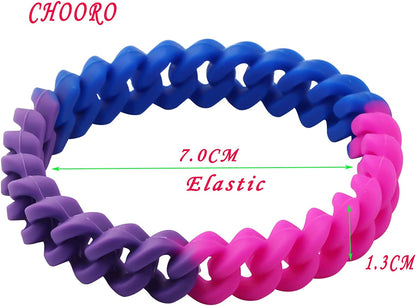 CHOORO LGBT Bracelet Gay Pride Bracelets Rainbow Silicone Rubber Wristbands LGBTQ Jewelry Gay Pride Gifts Apparel & Accessories > Jewelry > Bracelets CHOORO   