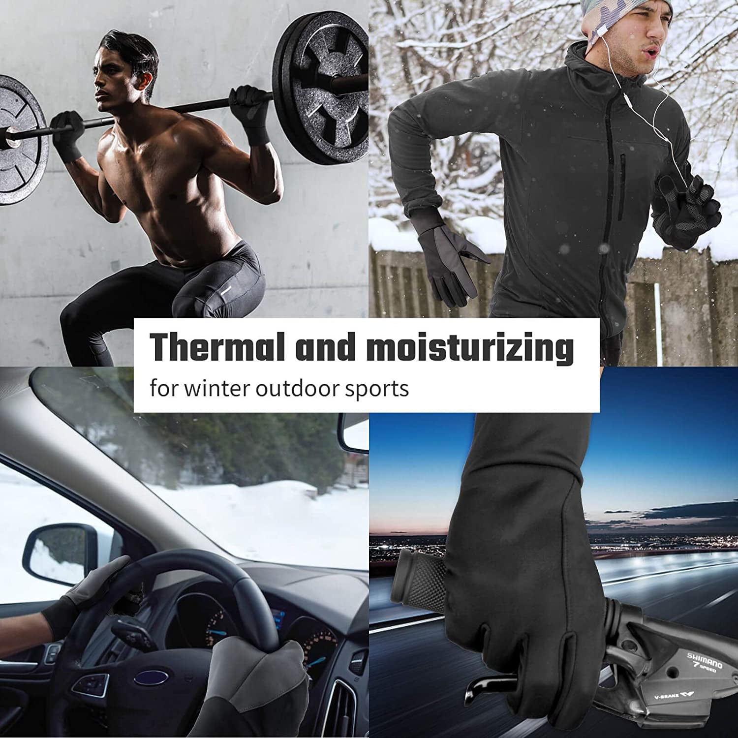Winter Gloves Touch Screen Water Resistant Thermal for Running Cycling Driving Hiking Windproof Warm Gifts for Men and Women Apparel & Accessories > Clothing Accessories > Gloves & Mittens FanVince   