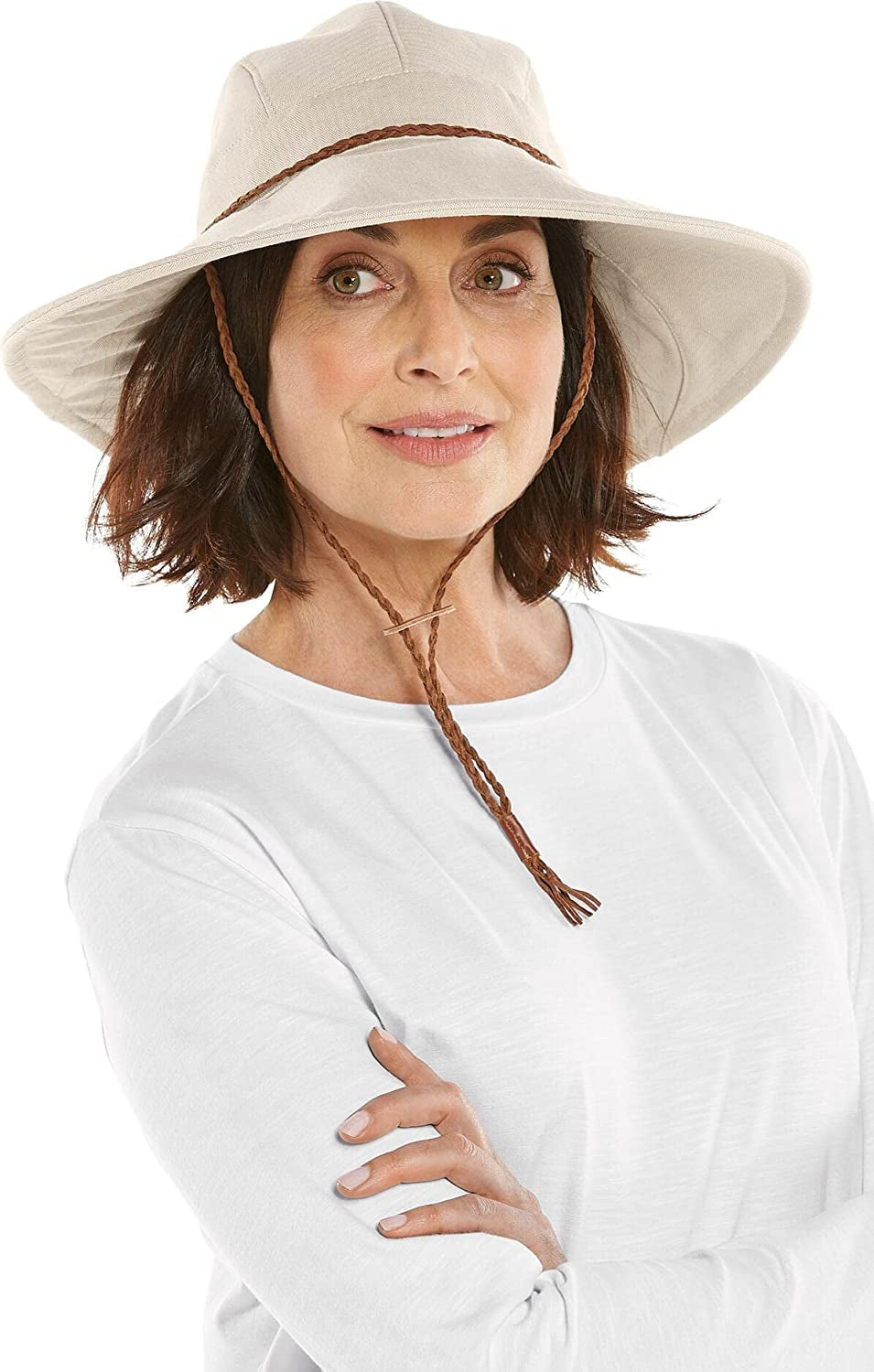 Coolibar UPF 50+ Women'S Flora Gardening Hat - Sun Protective Apparel & Accessories > Clothing Accessories > Hats Coolibar Natural Modern Herringbone Small 