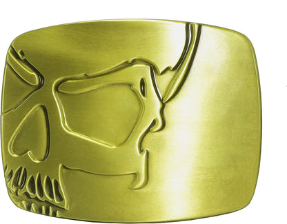 Belt Buckles of Ghost Skeleton Pirate Skull Design Cowboy Style Apparel & Accessories > Clothing Accessories > Belt Buckles Moranse Cool Silver Skull Golden  