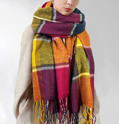 Loritta Womens Scarf Fashion Long Plaid Shawls Wraps Big Grid Winter Warm Lattice Large Scarves Gifts Apparel & Accessories > Clothing Accessories > Scarves & Shawls Loritta   