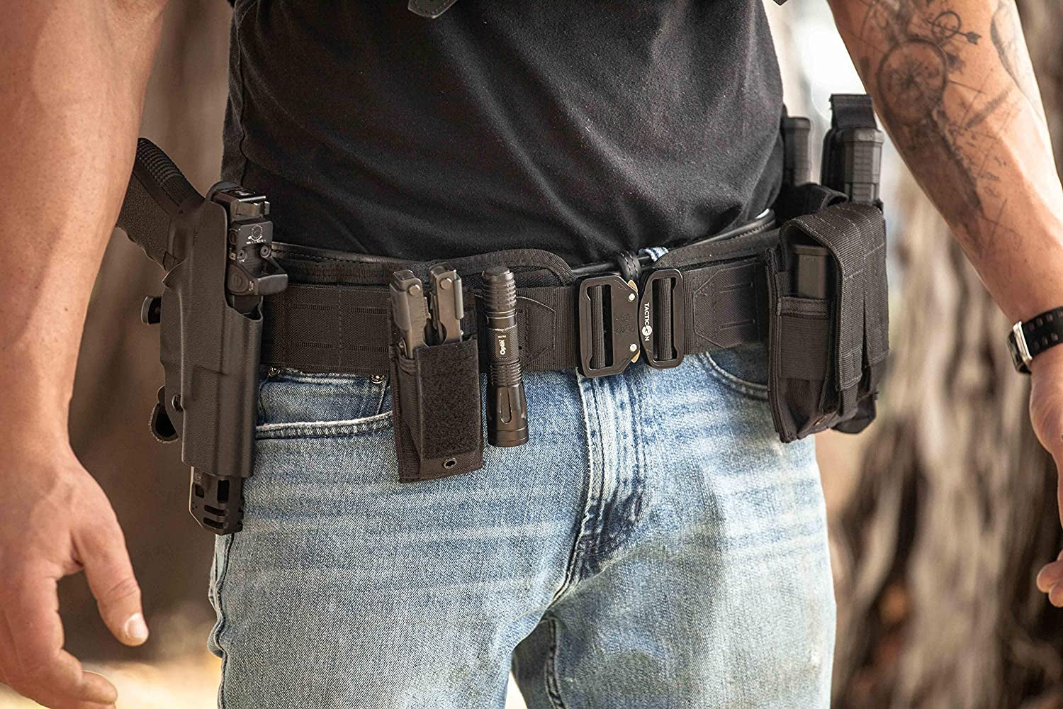 Tacticon Battle Belt | Combat Veteran Owned Company | Padded Tactical Belt | Duty Belt with Metal Quick Release Buckle Apparel & Accessories > Clothing Accessories > Belts Tacticon   