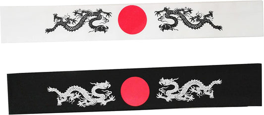 Sunrise Kitchen Supply Tie on Headband Black for Sports/Exercise/Cooking - Ichiban Apparel & Accessories > Clothing Accessories > Bandanas & Headties Sunrise Kitchen Supply Dragon  