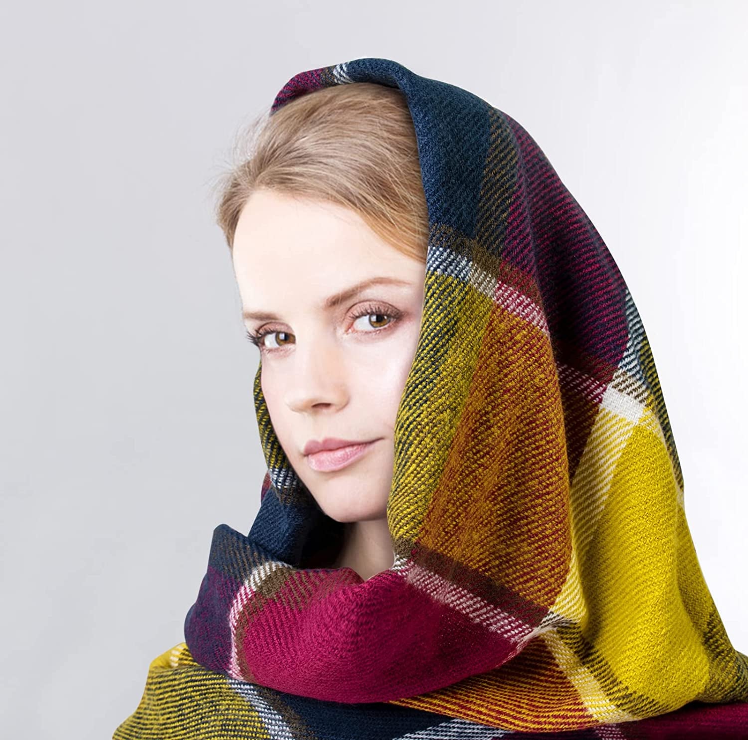 Loritta Womens Scarf Fashion Long Plaid Shawls Wraps Big Grid Winter Warm Lattice Large Scarves Gifts Apparel & Accessories > Clothing Accessories > Scarves & Shawls Loritta   
