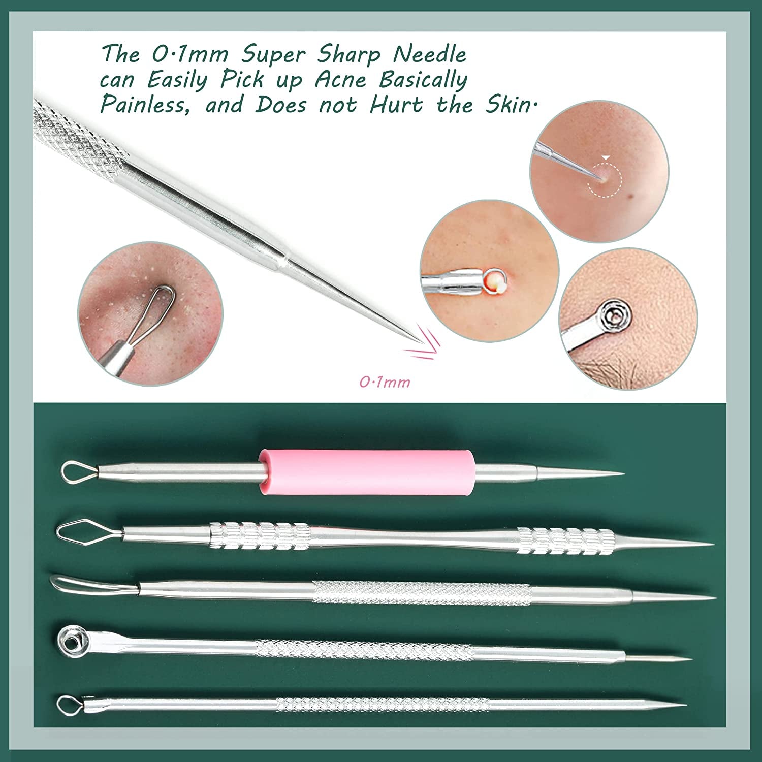 Blackhead Remover Tools, 2022 Latest 16 PCS Pimple Popper Tool Kit, Acne Blackhead Tools for Blemish, 410 Premium Professional Stainless Acne Pimple Extractor Tool with Metal Box Health & Beauty > Personal Care > Cosmetics > Cosmetic Tools > Skin Care Tools BHYTAKI   