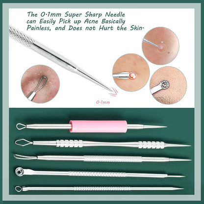 Blackhead Remover Tools, 2022 Latest 16 PCS Pimple Popper Tool Kit, Acne Blackhead Tools for Blemish, 410 Premium Professional Stainless Acne Pimple Extractor Tool with Metal Box Health & Beauty > Personal Care > Cosmetics > Cosmetic Tools > Skin Care Tools BHYTAKI   