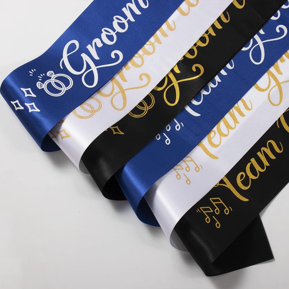 Party to Be Groom to Be Sash Set Wedding Stag Night Bachelor Party Decoration Black Apparel & Accessories > Clothing Accessories > Sashes Party to Be   