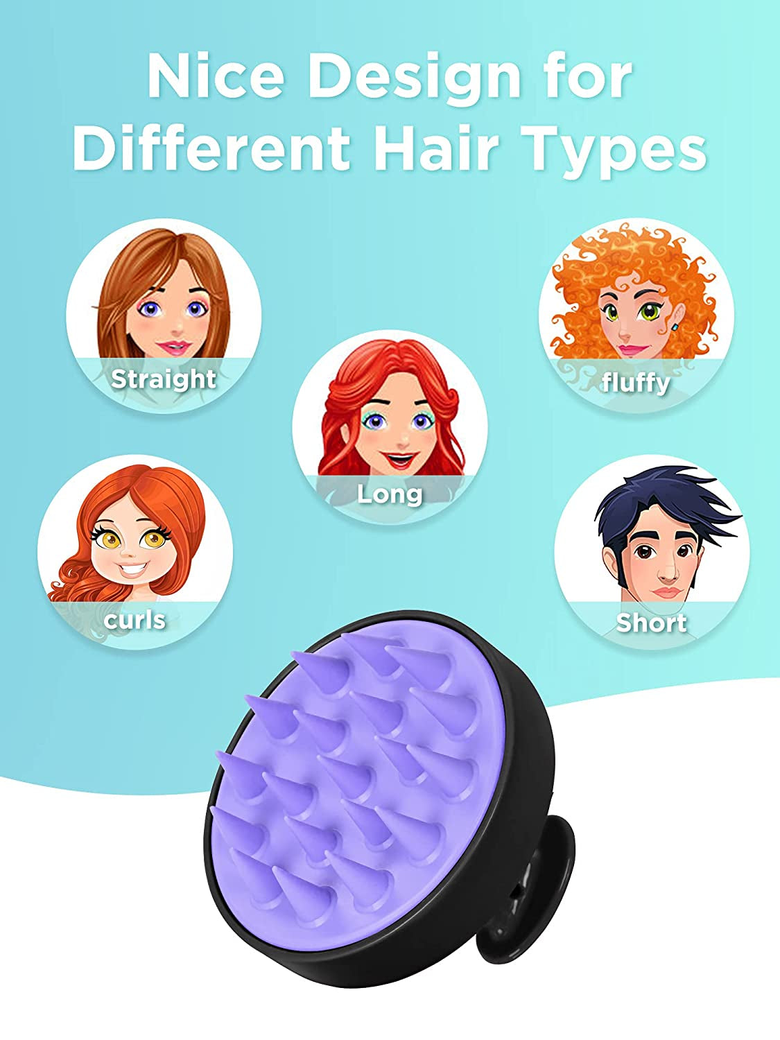 Hair Shampoo Brush, HEETA Scalp Care Hair Brush with Soft Silicone Scalp Massager (Black) Health & Beauty > Personal Care > Hair Care HEETA   