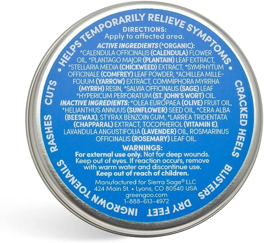 Green Goo Natural Skin Care Salve, Foot Care, 1.82 Ounce Large Tin Health & Beauty > Personal Care > Foot Care Green Goo   