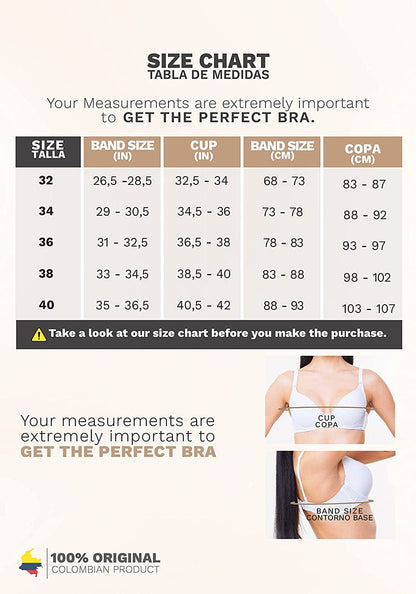 C593 Faja Brasier Colombiano Wireless Push up Full Back Coverage Bras for Women Sin Varillas Para Mujer