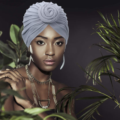 SATINIOR 6 Pieces Women African Turban Flower Knot Pre-Tied Bonnet Beanie Cap Headwrap Apparel & Accessories > Clothing Accessories > Bandanas & Headties SATINIOR   