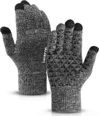 Winter Gloves for Women and Men 1/2/3 Pairs,Upgraded Touch Screen Gloves,Anti-Slip Silicone Gel- Thermal Soft Wool Lining Apparel & Accessories > Clothing Accessories > Gloves & Mittens COOYOO 15-1 Pair(grey) Medium 