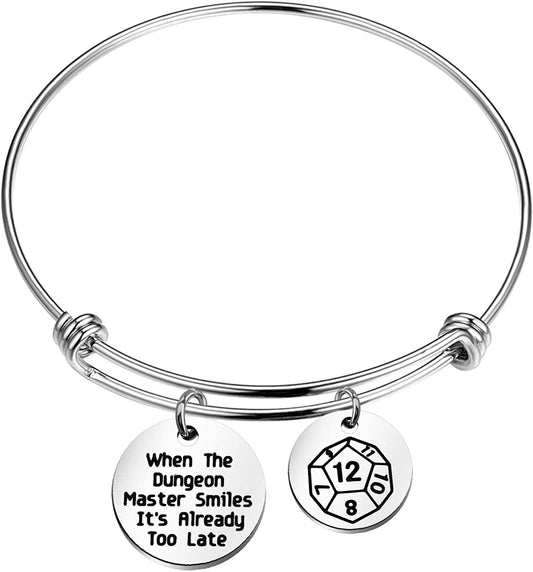 ENSIANTH When the Dungeon Master Smiles It'S Already Too Late Keychain Dungeon Gift Funny DND Gifts Apparel & Accessories > Jewelry > Necklaces ENSIANTH Dungeon Master Bracelet  