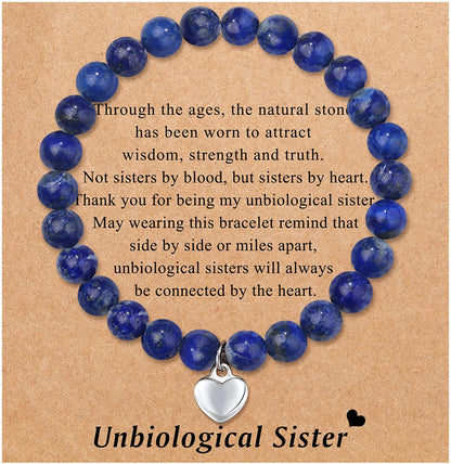 UNGENT THEM Sister/Sister in Law/Unbiological Sister/Big Sister/Best Friend/Friendship Bracelets for Women Birthday Christmas Valentine'S Day Gifts Apparel & Accessories > Jewelry > Bracelets UNGENT THEM Unbiological Sister-Navy blue  