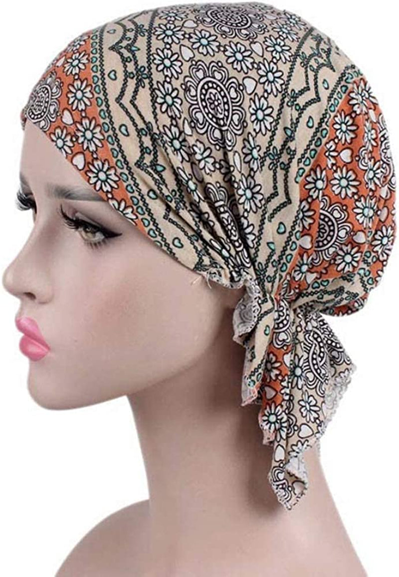Women'S Comfort Head Scarf Headwear Chemo Beanie Scarves Coverings (2Pcs Pink&Green) Apparel & Accessories > Clothing Accessories > Headwear Hcimooy   