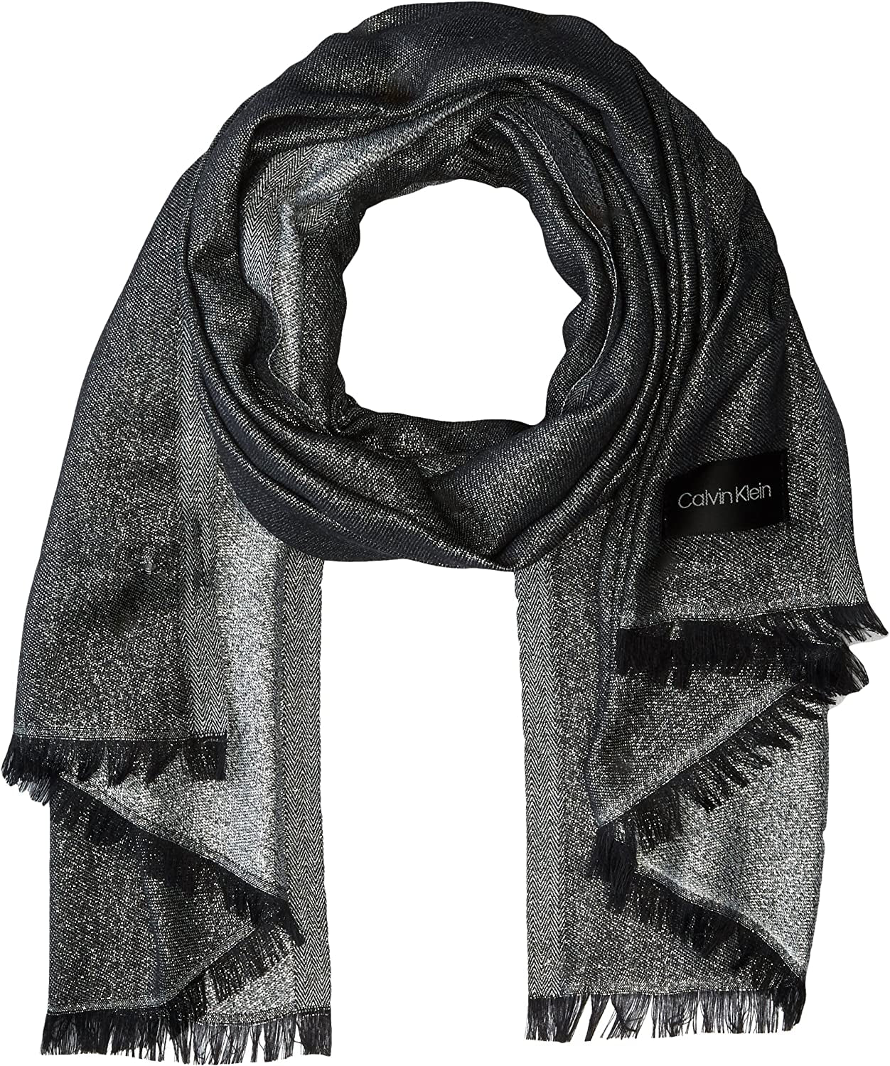 Calvin Klein Womens Lightweight Wrap Scarf Apparel & Accessories > Clothing Accessories > Scarves & Shawls Calvin Klein Grey One Size 