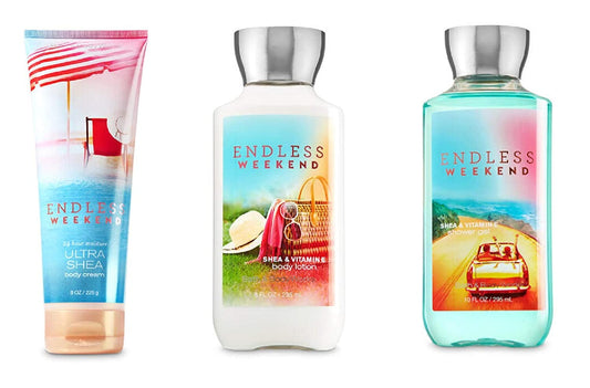 Bath Body Works 3Pc Set Endless Weekend Cream, Lotion, Shower Gel Health & Beauty > Personal Care > Cosmetics > Bath & Body Bath and Body Works   
